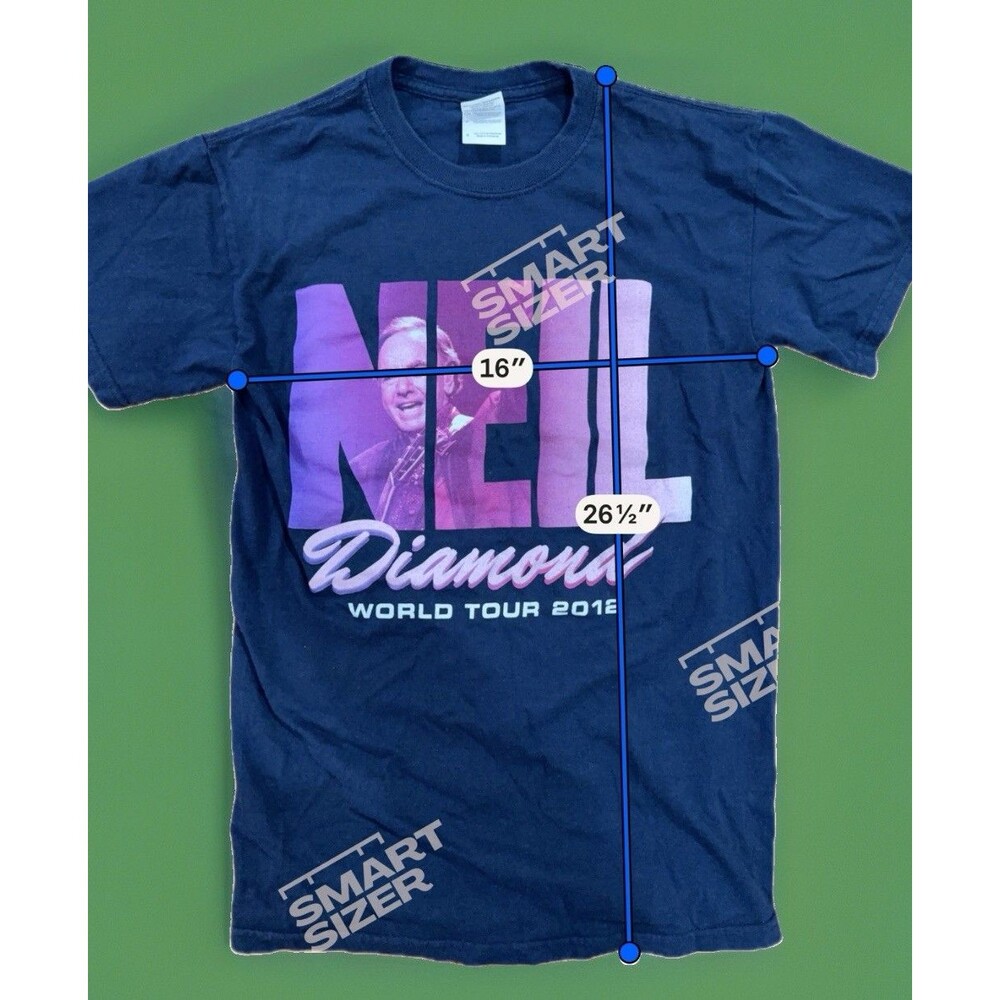 Neil Diamond World Tour 2012 TShirt Navy Blue Size Small Good Used Condition - Picture 8 of 8
